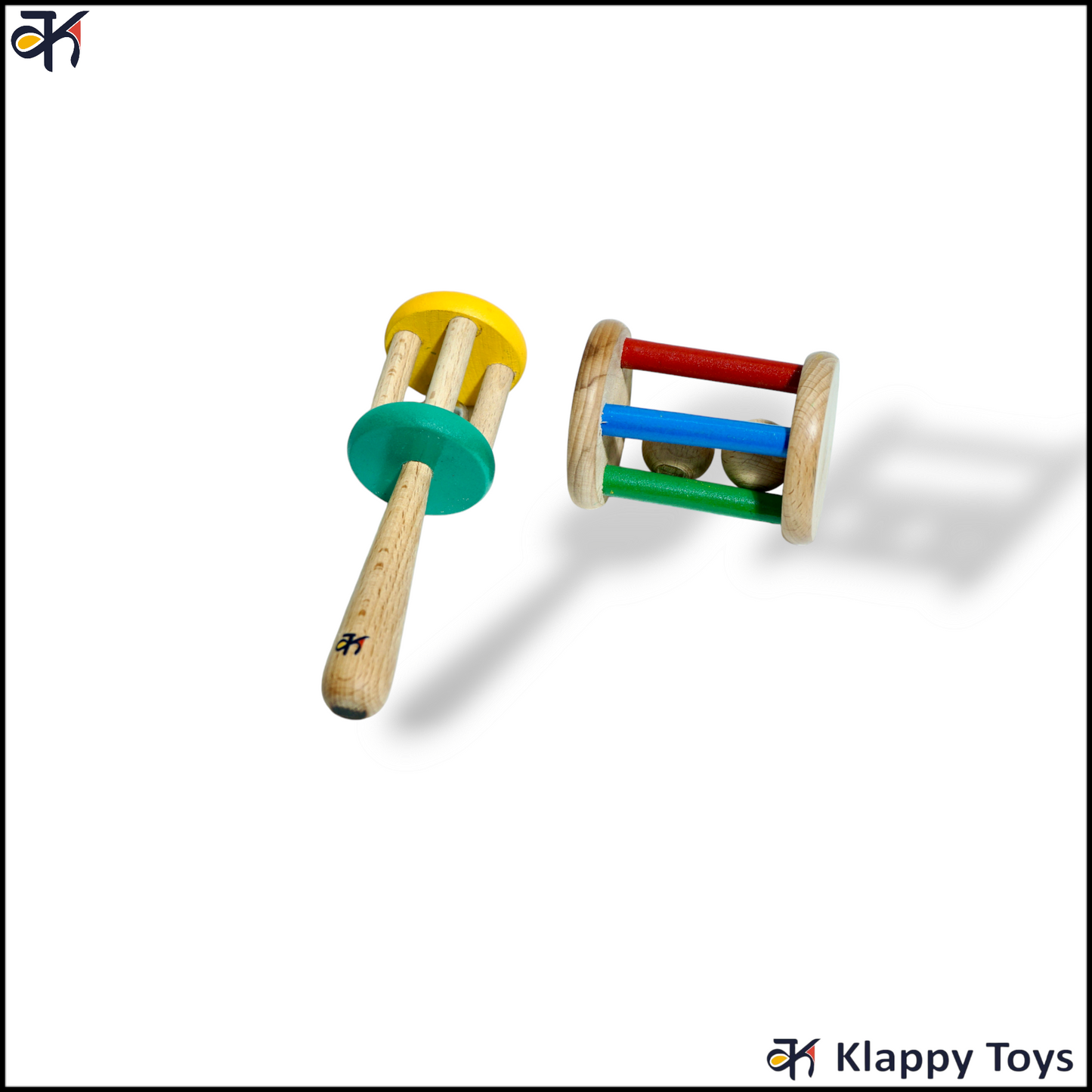 Caged handle Rattle & Rolling Tumbler Rattle