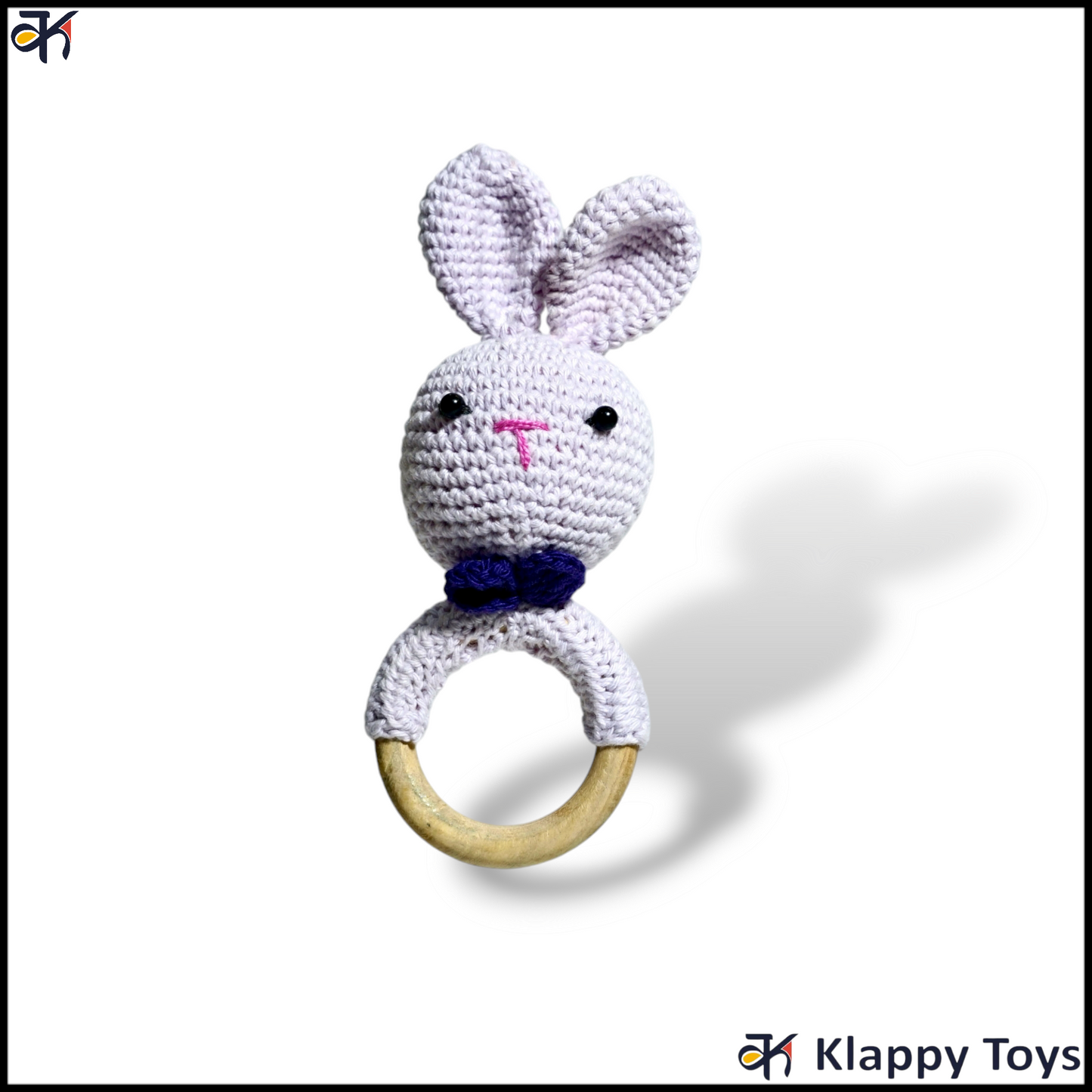 Crochet Teether Cum rattles - Bunny  White