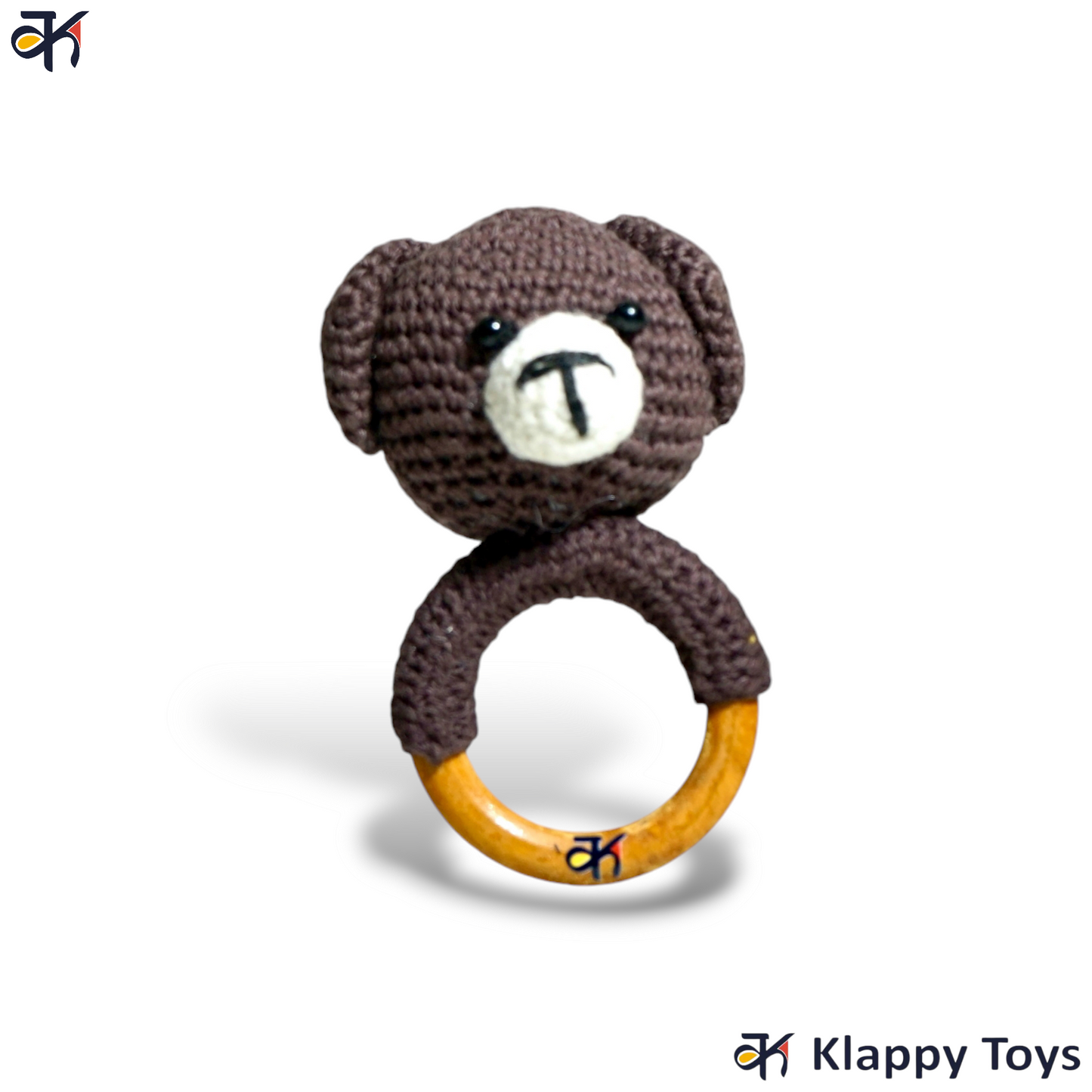 Crochet Teether Cum rattles - Bear Brown