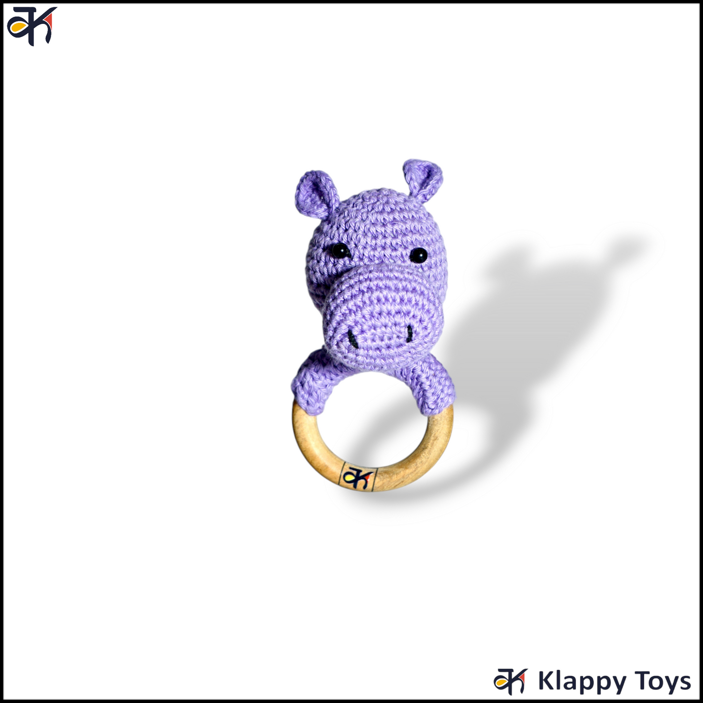 Crochet Teether Cum rattles - Hippo Blue