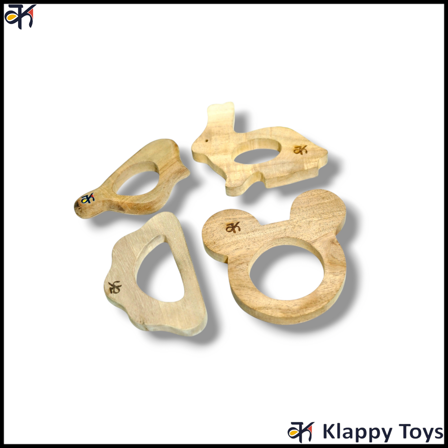 Wooden teethers Cloud micky rabbit sparrow