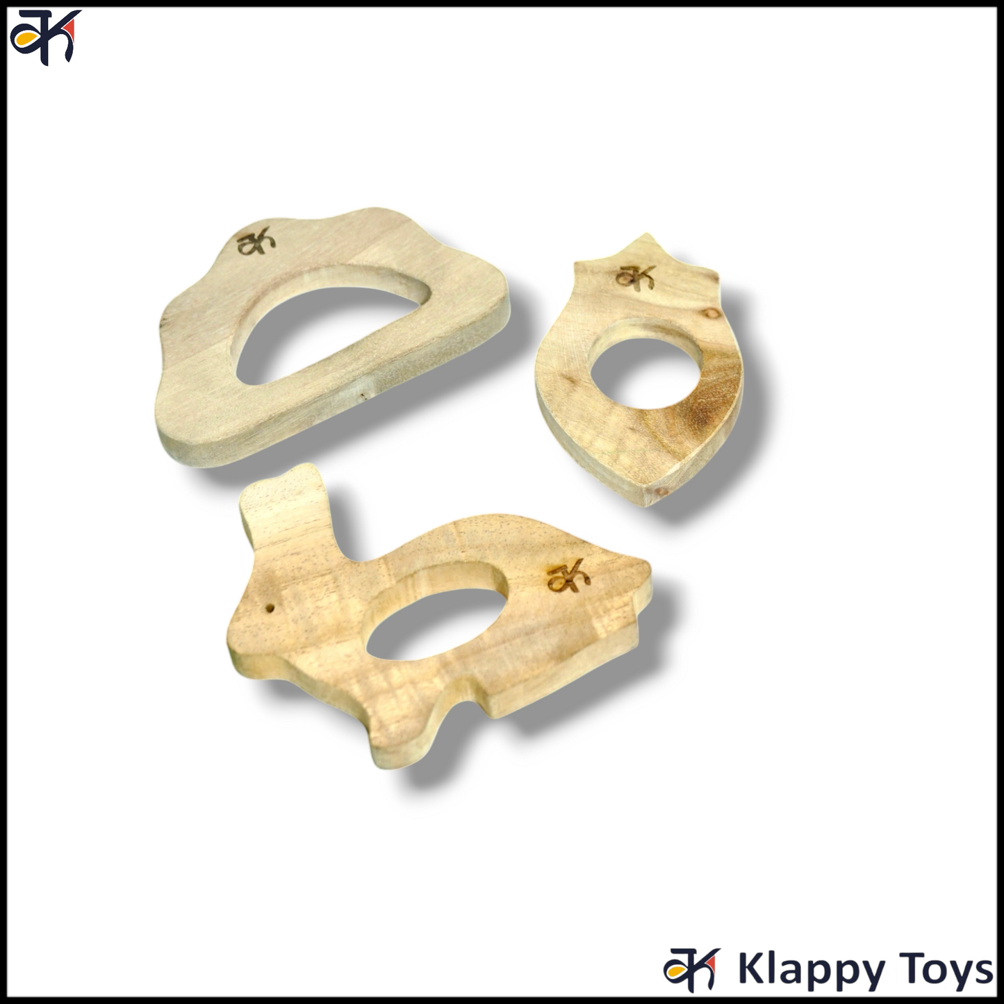 Wooden teethers Cloud strawberry & rabbit