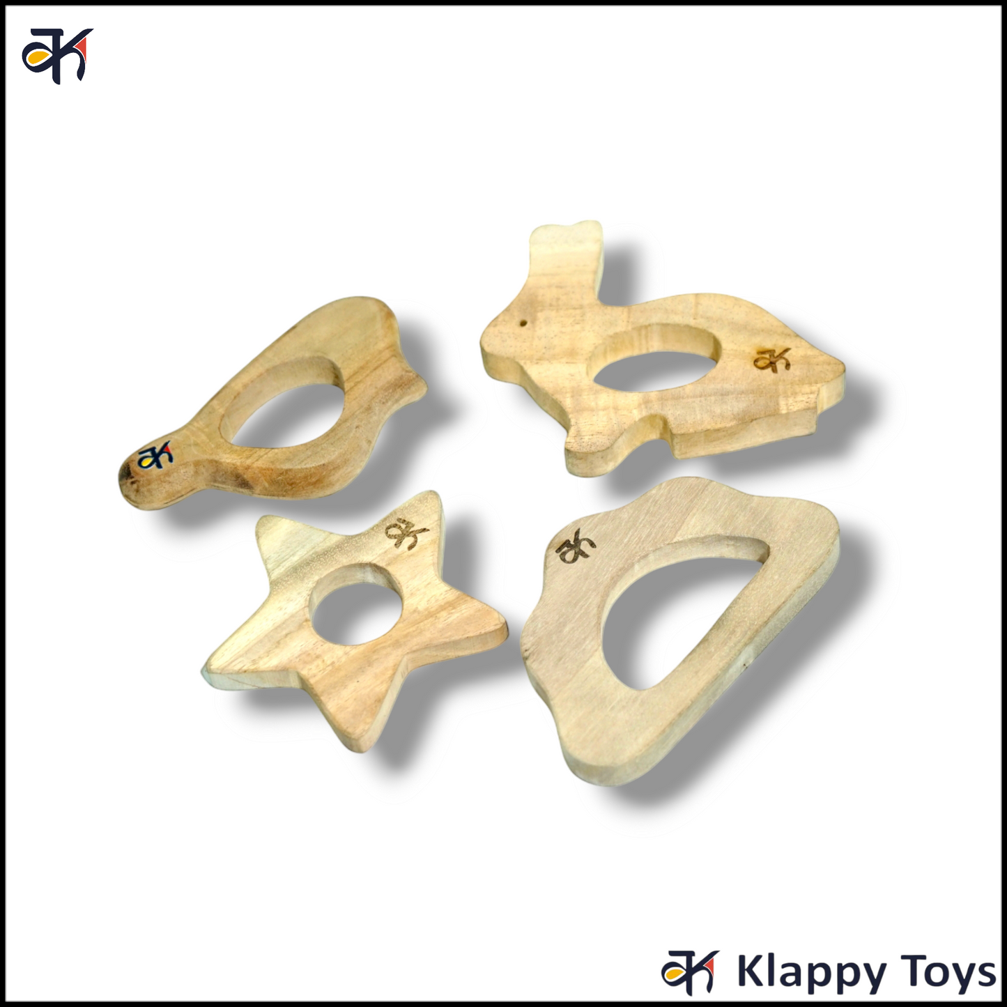 Wooden teethers Cloud star rabbit sparrow