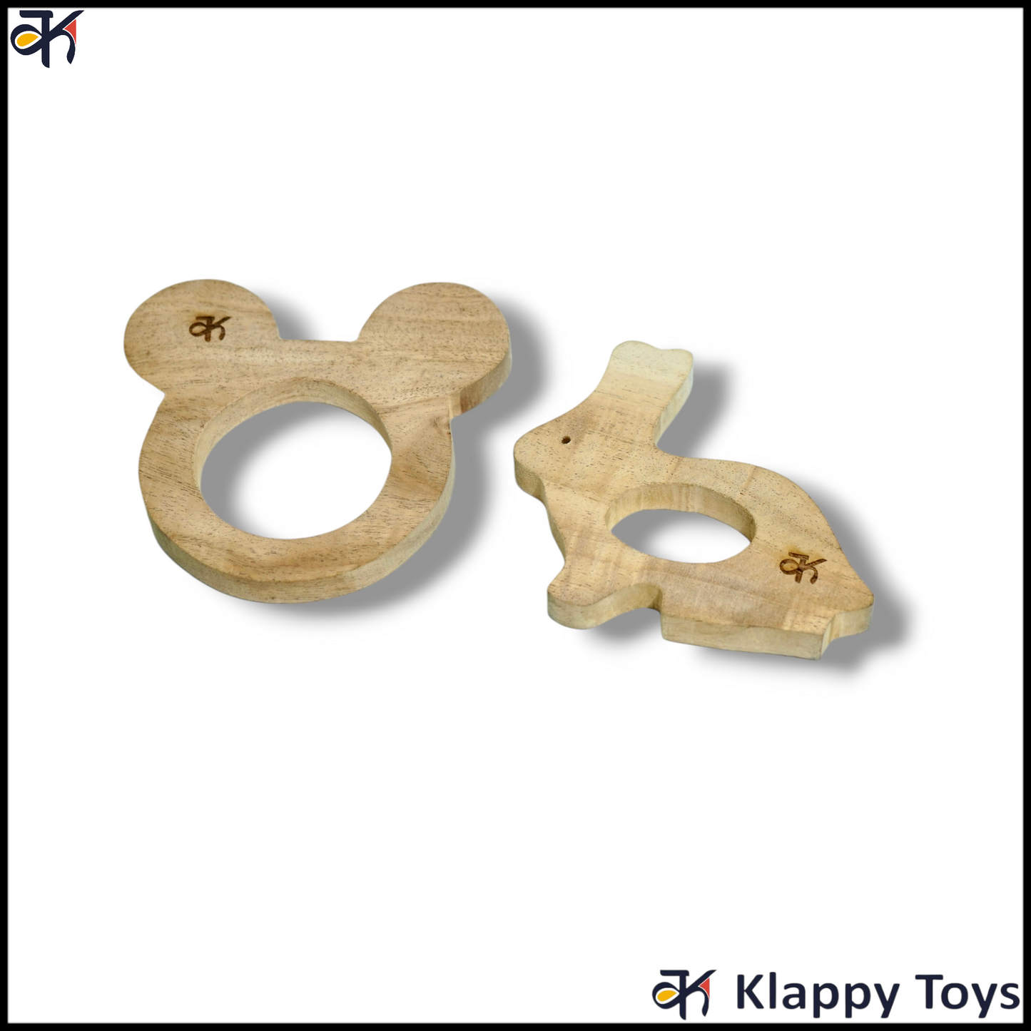 Wooden teethers Rabbit & Micky