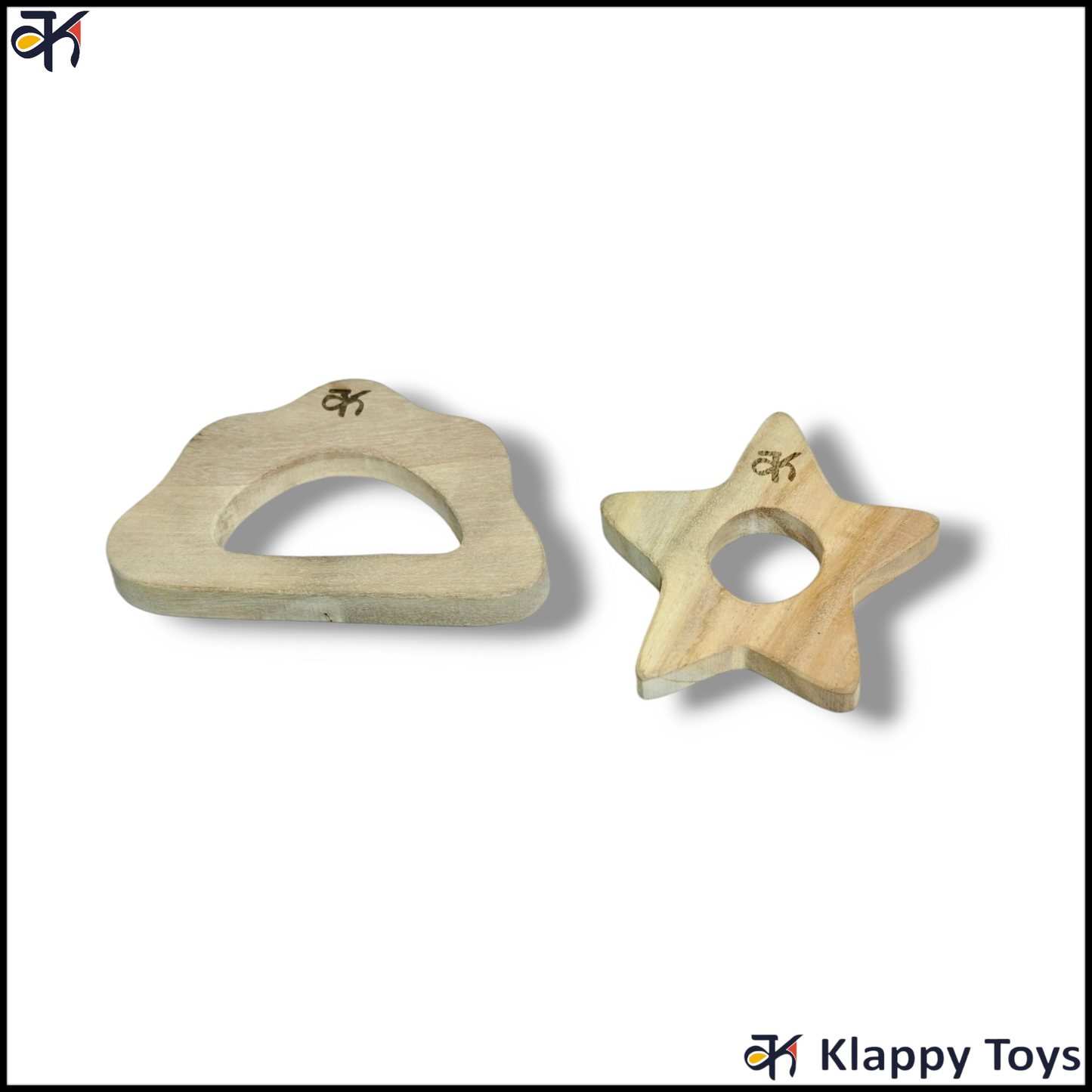 Wooden teethers Star & cloud