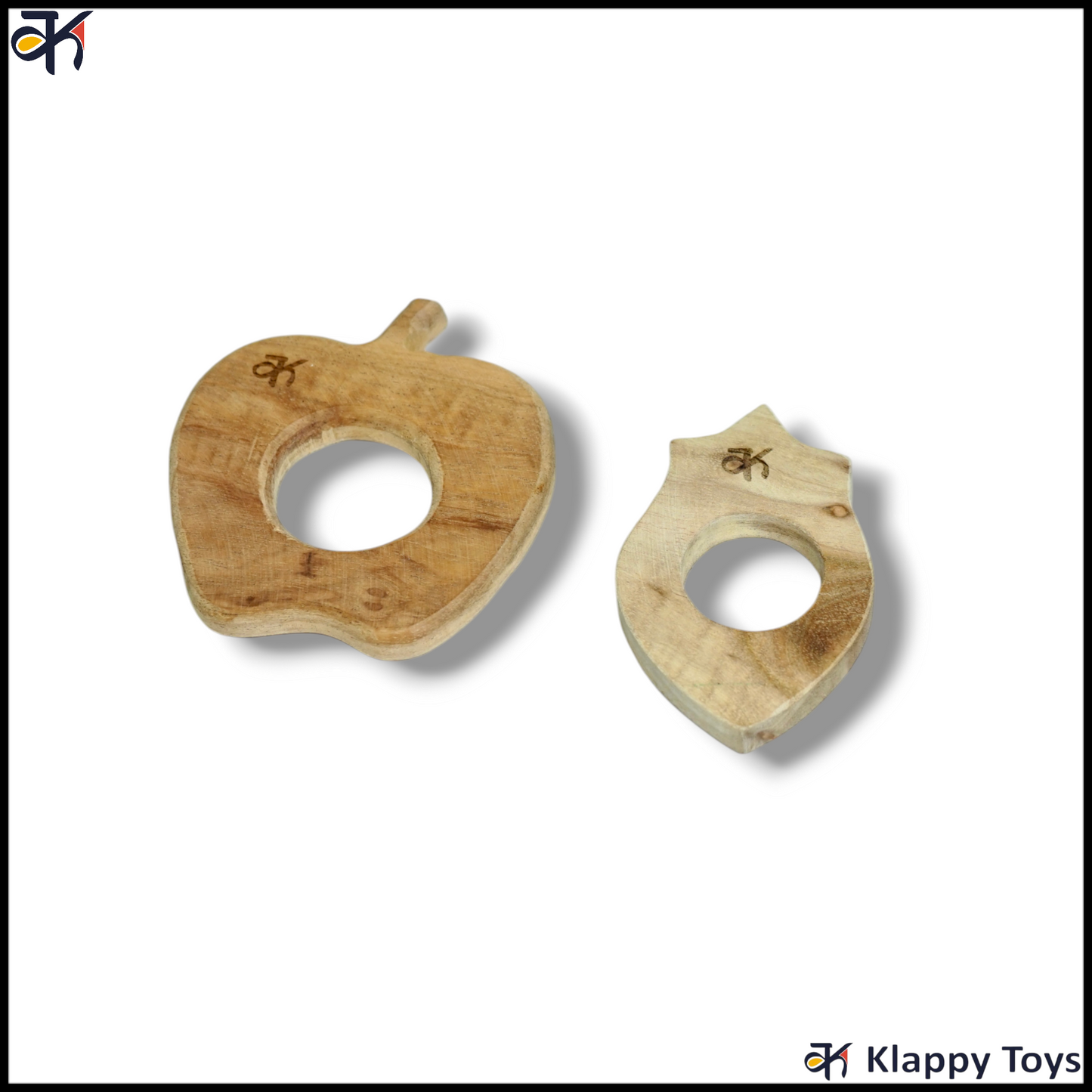 Wooden teethers Apple & strawberry