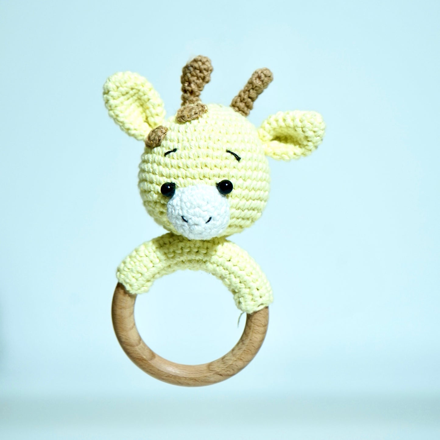 Crochet Teether Cum rattles - Giraffe Yellow