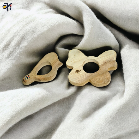 Wooden teethers Butterfly and sparrow