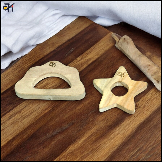 Wooden teethers Star & cloud