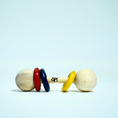 Wooden Rattles - Dumbell Rattle Colored